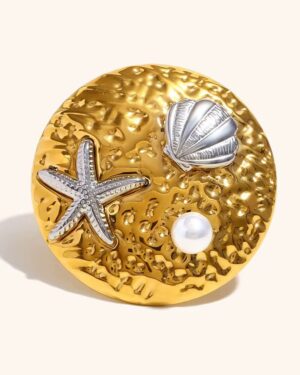 Medallion Brooch Set - Earrings, Ring