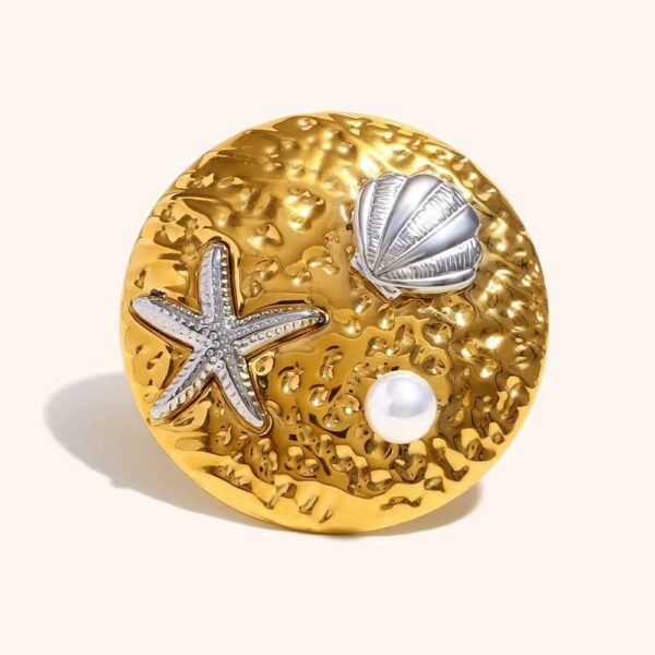 Medallion Brooch Set - Earrings, Ring