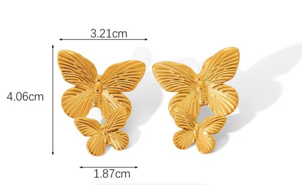 Double butterfly Earrings - Image 4