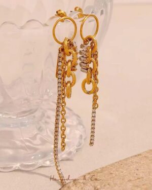 Zircon Gold stud Earrings