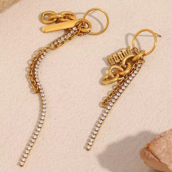 Zircon Gold stud Earrings - Image 2