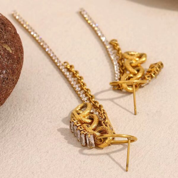 Zircon Gold stud Earrings - Image 3