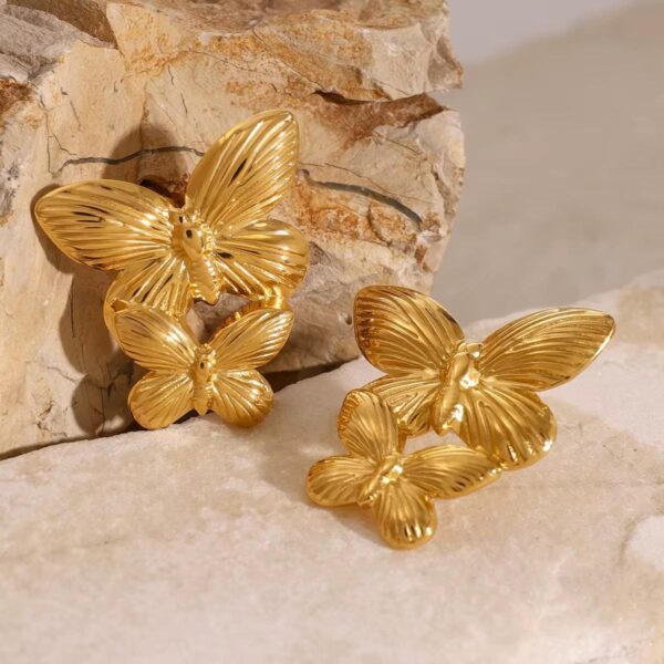 Double butterfly Earrings - Image 3