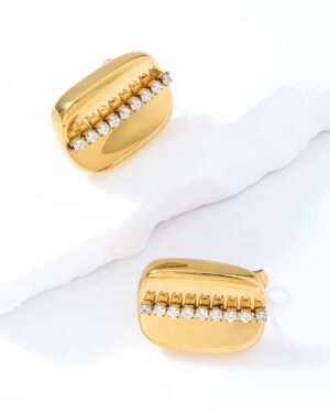 Golden Line Statement Earrings