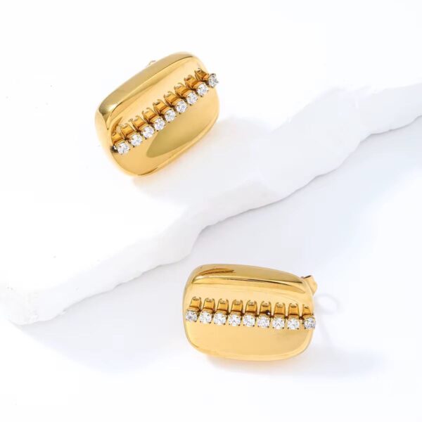 Golden Line Statement Earrings
