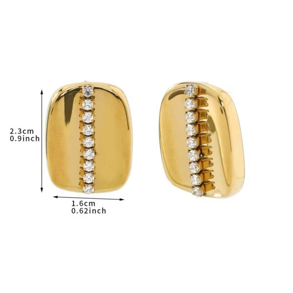 Golden Line Statement Earrings - Image 4