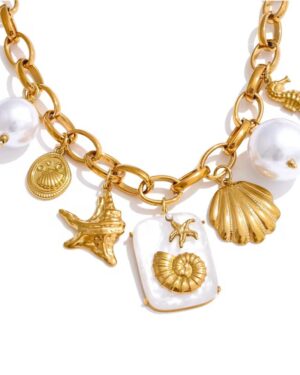 Golden Tides Charm Necklace