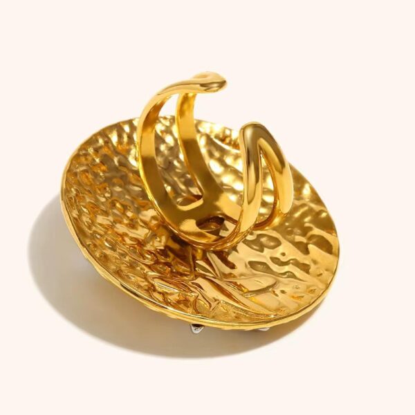 Medallion Brooch Set - Earrings, Ring - Image 4