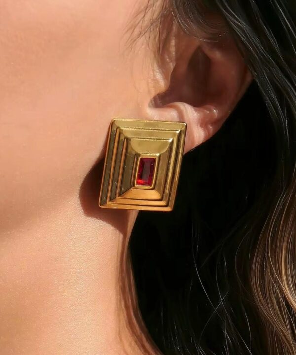 Power Frame Earrings - Image 2