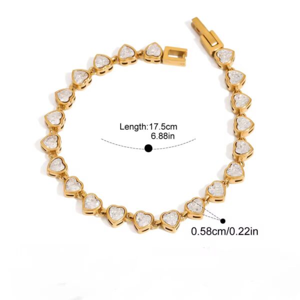 Heart-cut zirconia bracelet - Image 2
