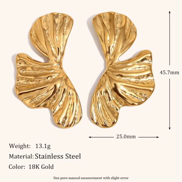 Ginkgo Gold Earrings - Image 3