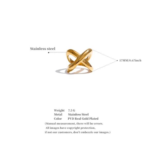 Golden Crossover Ring - Image 3
