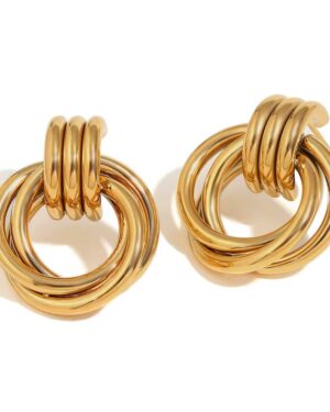 Golden Loop Drop Earrings