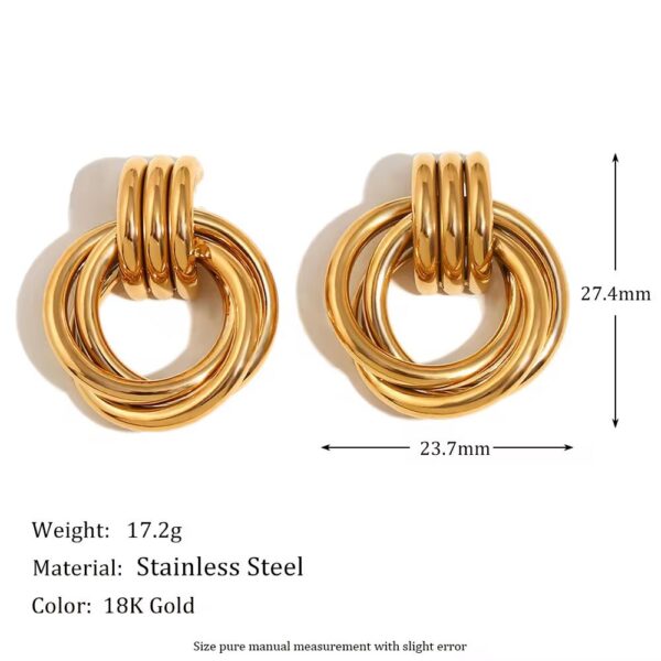 Golden Loop Drop Earrings - Image 2