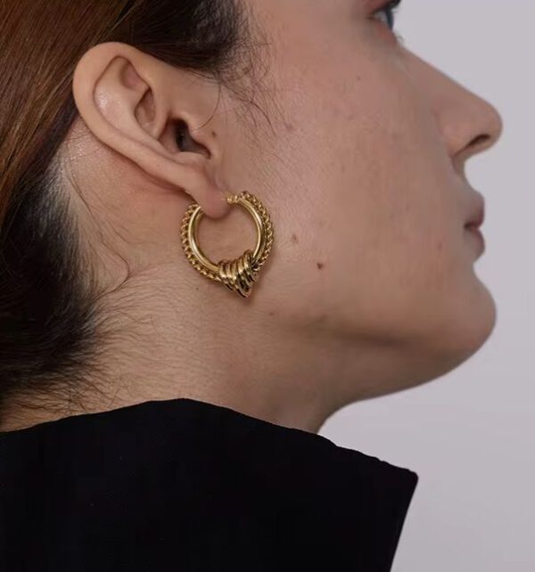 Golden Orbit Hoops - Image 3