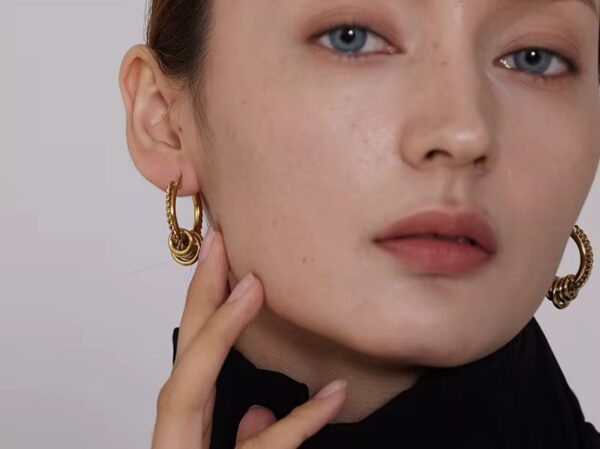 Golden Orbit Hoops - Image 2