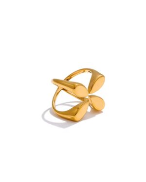 Golden Petal Open Ring