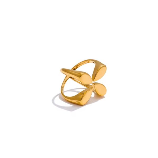 Golden Petal Open Ring