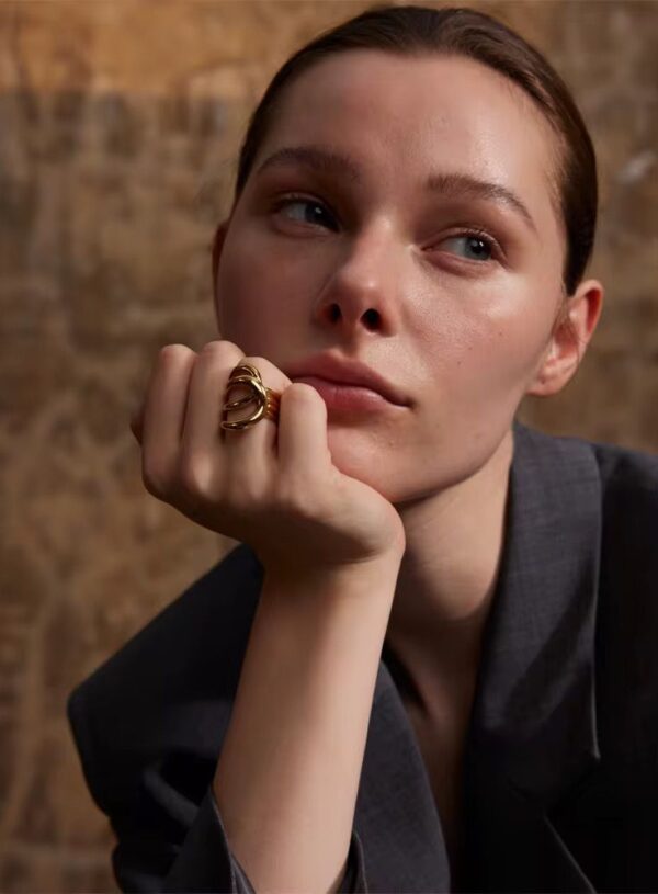 Sculpted Layers Statement Ring
