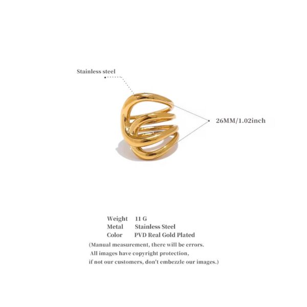 Sculpted Layers Statement Ring - Image 3